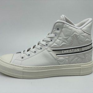 DIOR WALK N Walk'N"Dior Star Lace Up High Top Leather Flat Sneakers Shoes
